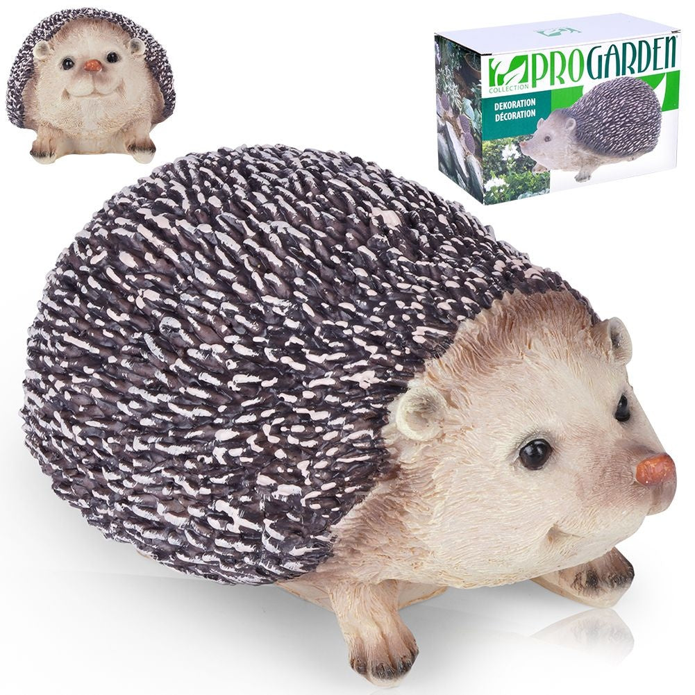 Unique hedgehog figure in synthetic stone for garden
