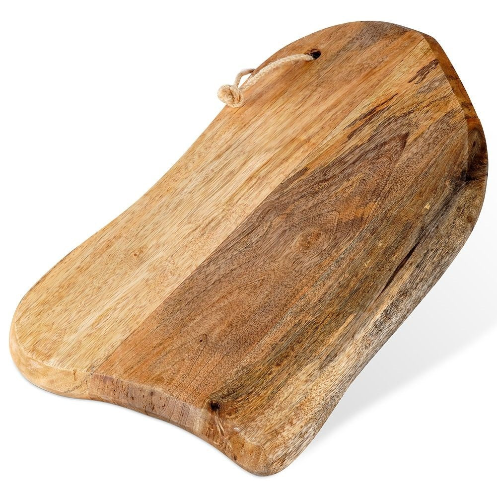 Unique kitchen board in aged mango wood for cutting and serving