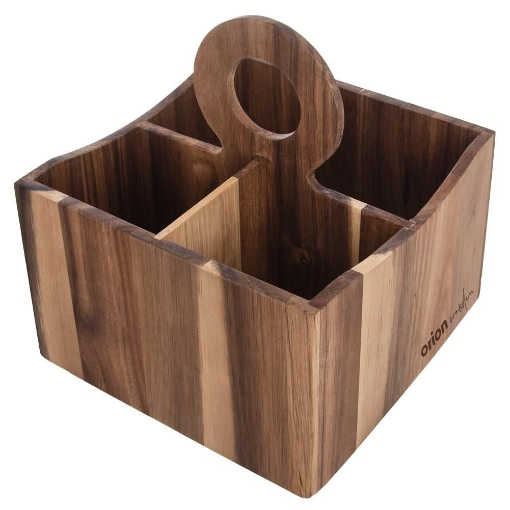 Unique kitchen utensil rack in acacia wood with practical handle