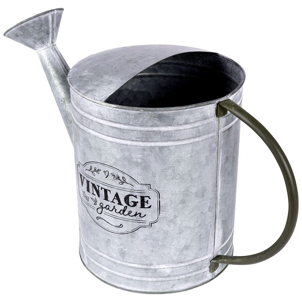 Unique metal watering can for garden decoration and flower arrangements
