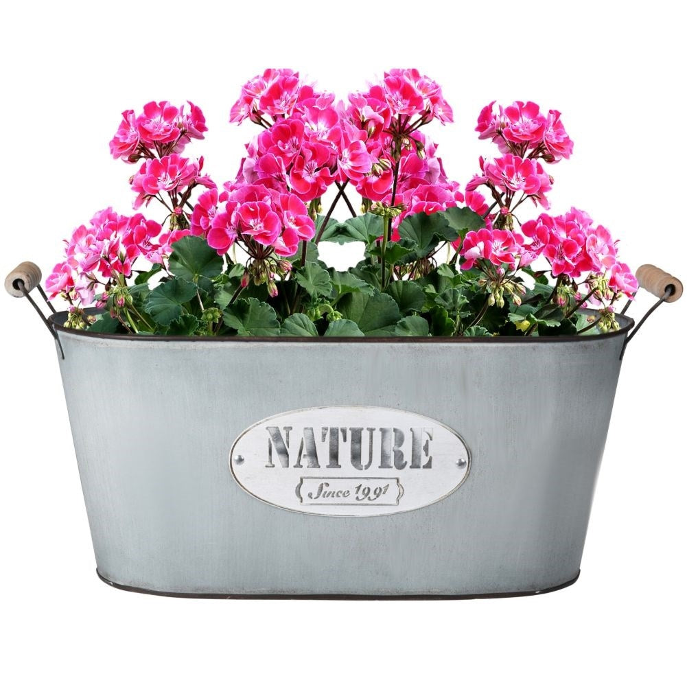 Unique retro metal pot with wooden handle for indoor/outdoor use