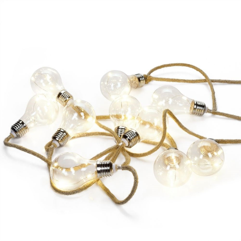 Unique rope garland with 10 LED lights for indoor use
