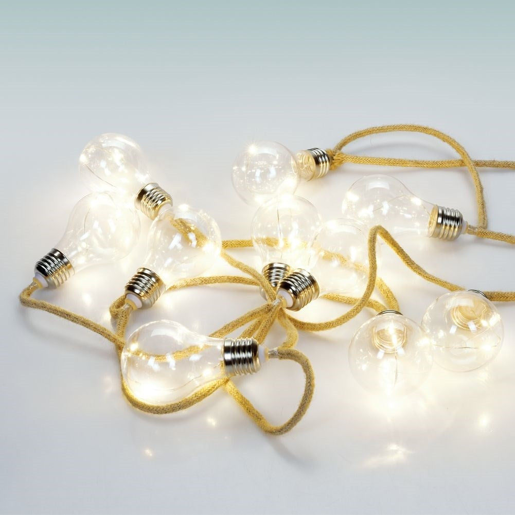 Unique rope garland with 10 LED lights for indoor use