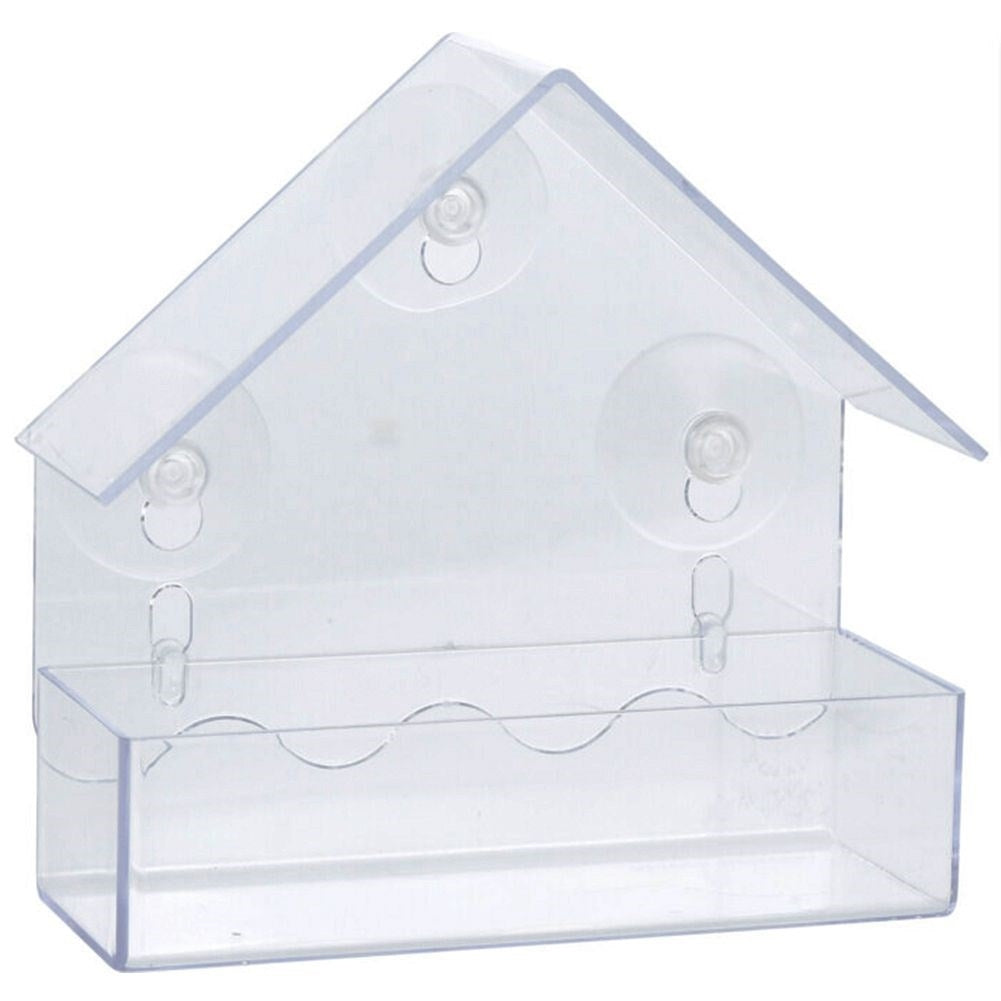 Unique set: Transparent bird feeders for window viewing