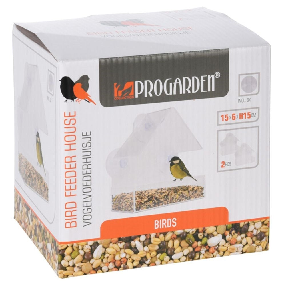 Unique set: Transparent bird feeders for window viewing