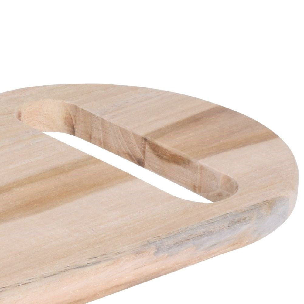 Unique teak cutting board with handle - for cutting & serving