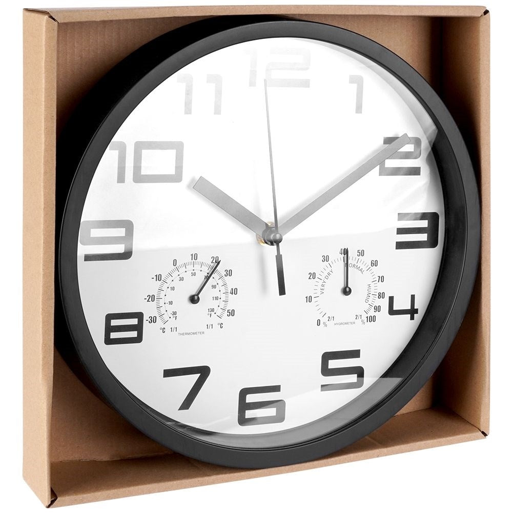Unique wall clock 25cm with thermometer and hygrometer