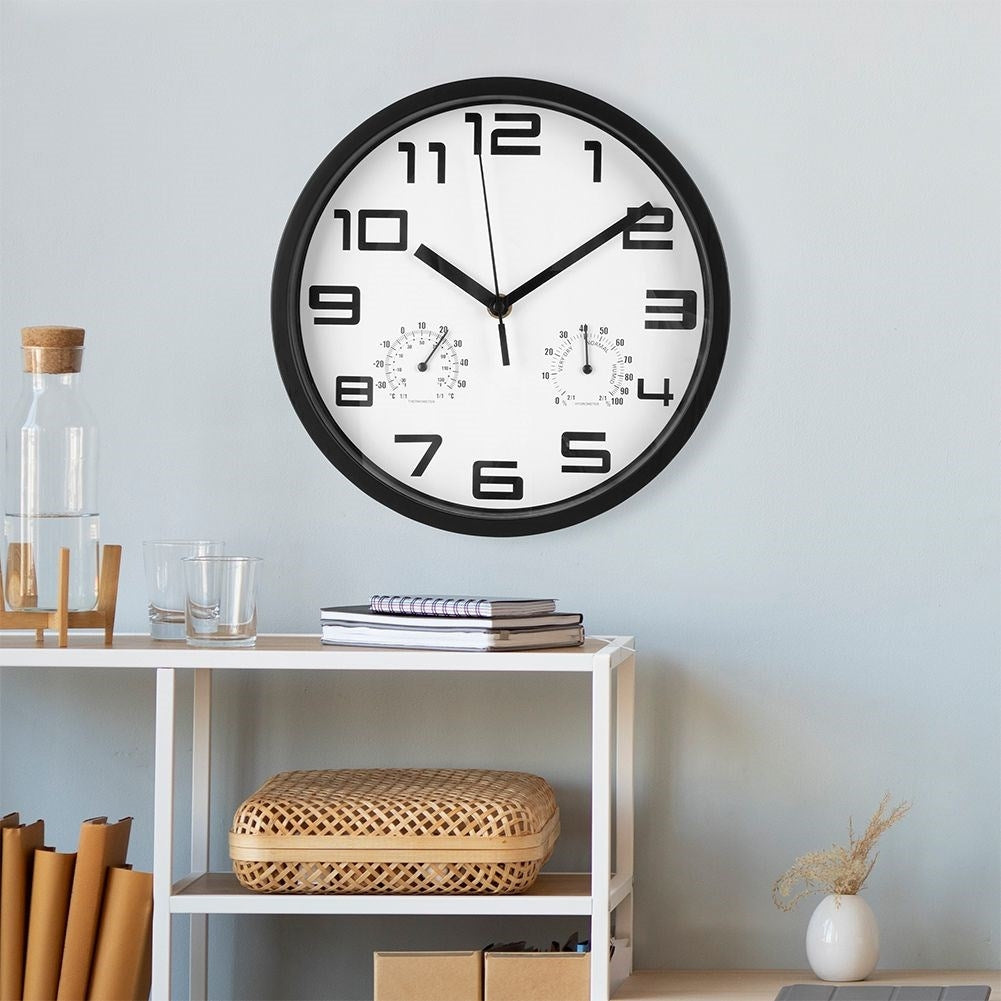 Unique wall clock 25cm with thermometer and hygrometer