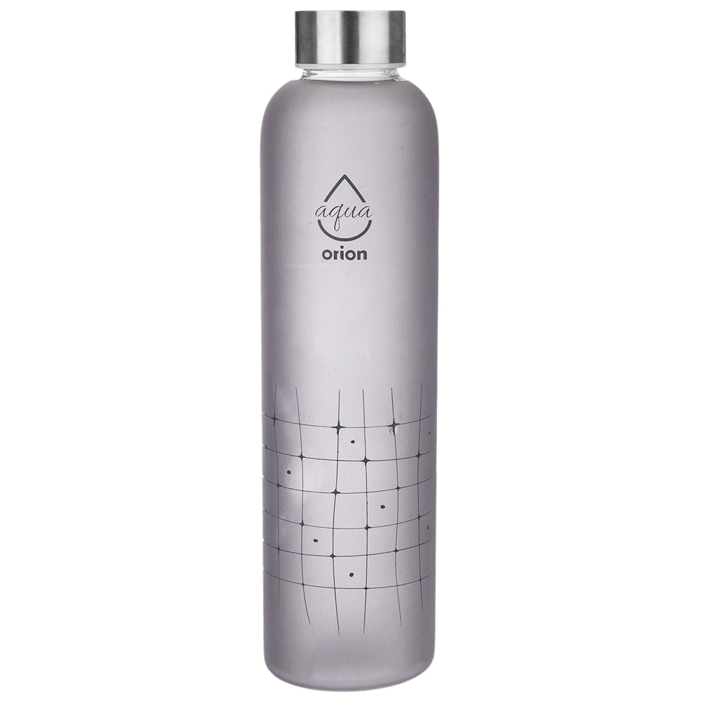 Unique water bottle with frosted look and steel lid