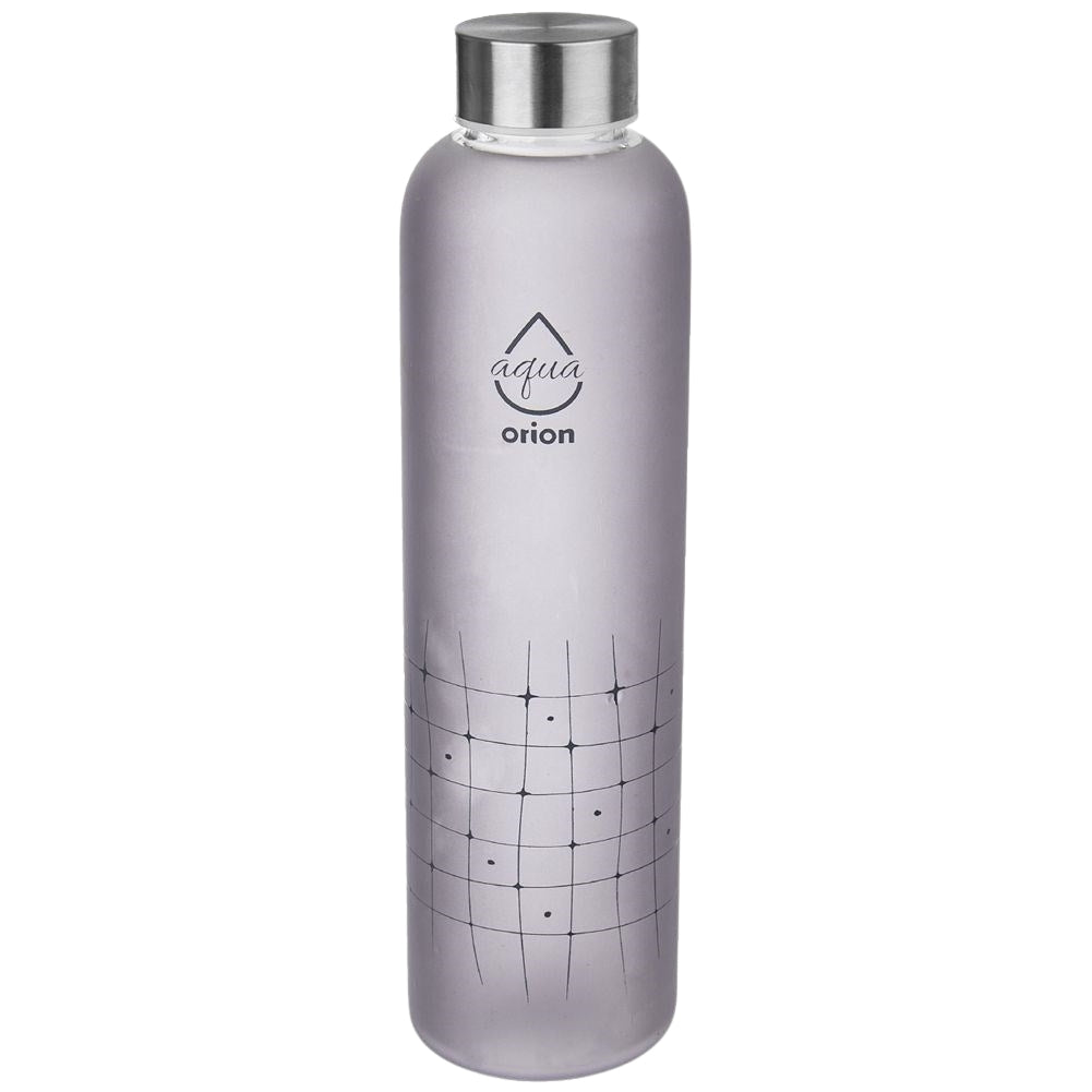 Unique water bottle with frosted look and steel lid