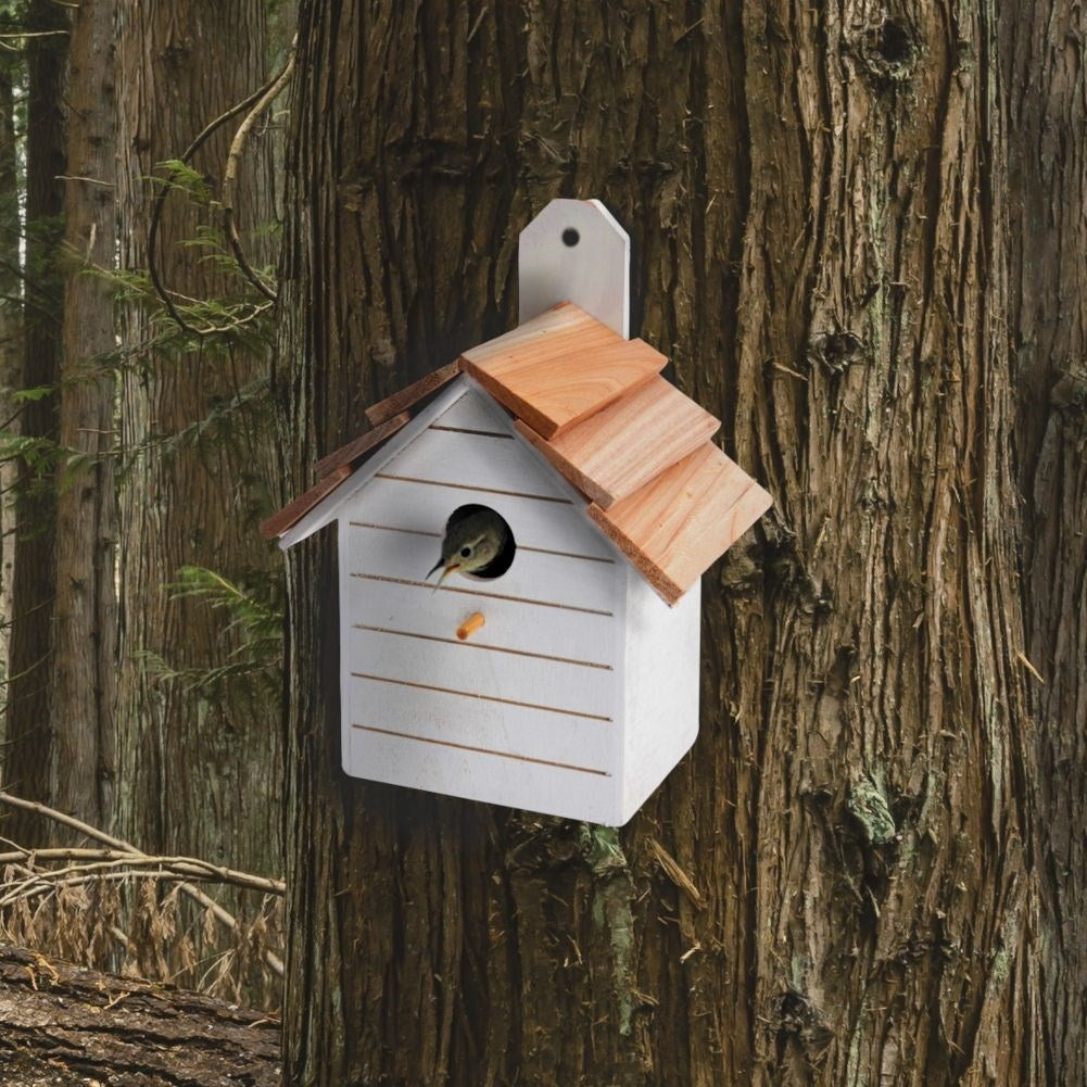 Unique wooden birdhouse for garden, terrace or balcony