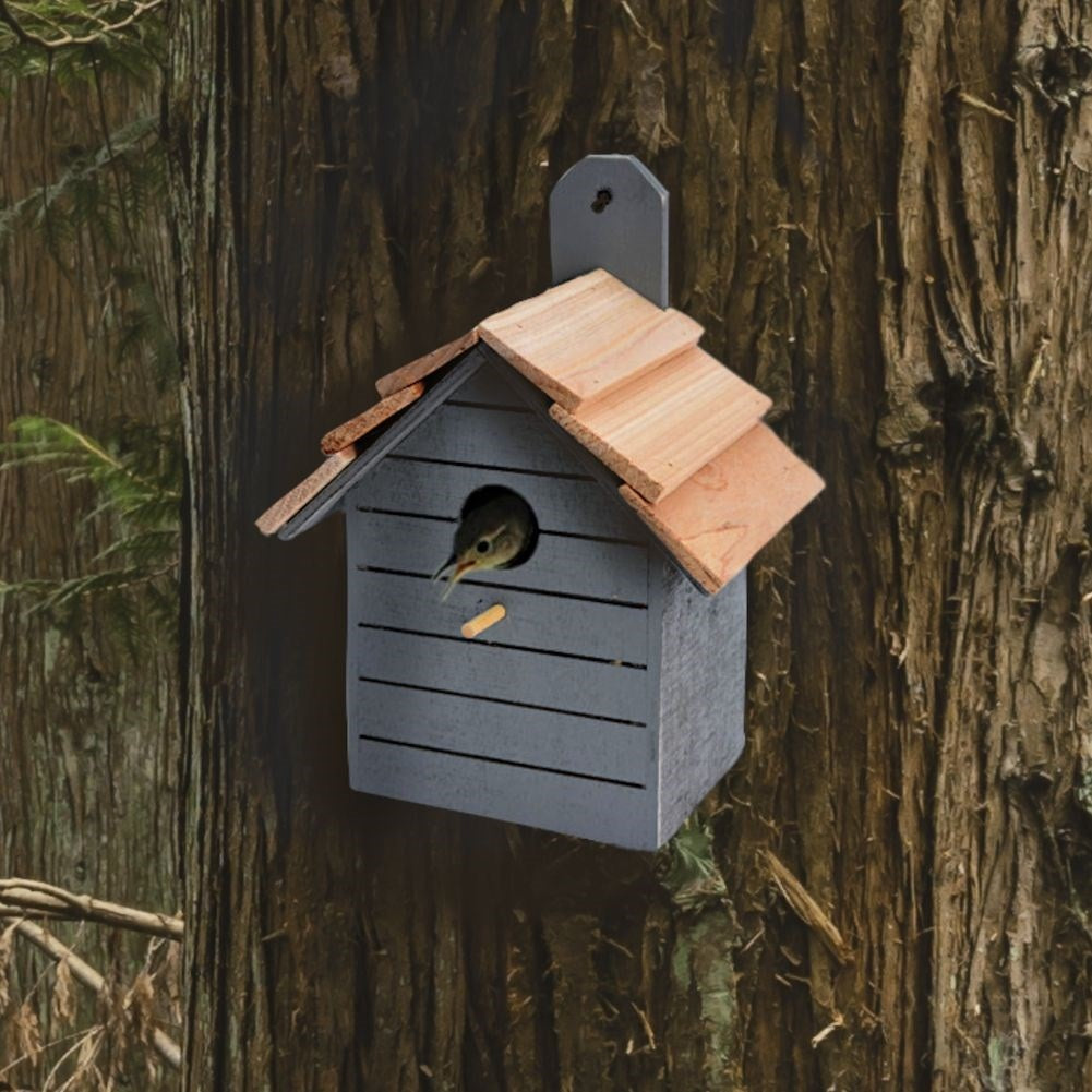 Unique wooden birdhouse for garden, terrace or balcony