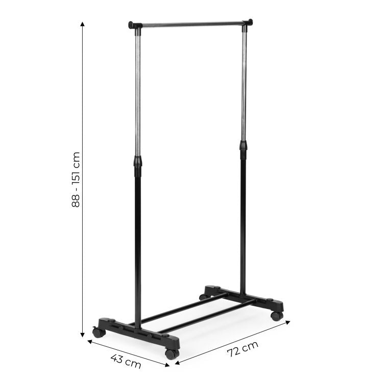 Universal Freestanding Clothes Rack with Adjustable Height and Wheels ModernHome