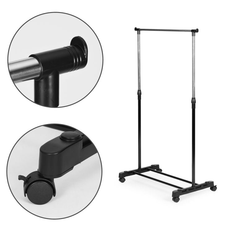 Universal Freestanding Clothes Rack with Adjustable Height and Wheels ModernHome