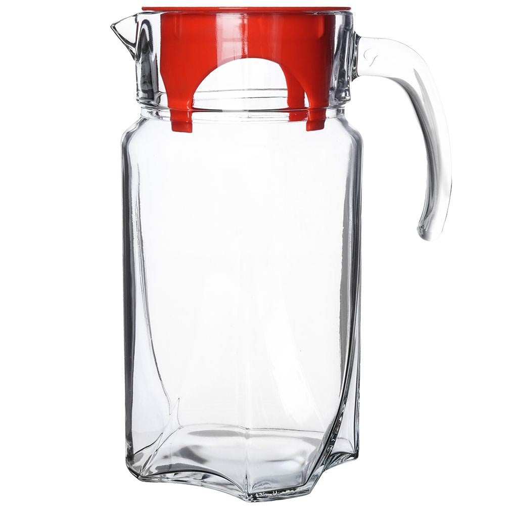 Universal Glass Jug with Lid and Spout for Beverages