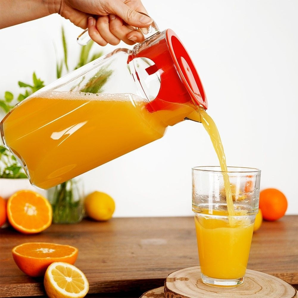 Universal Glass Jug with Lid and Spout for Beverages