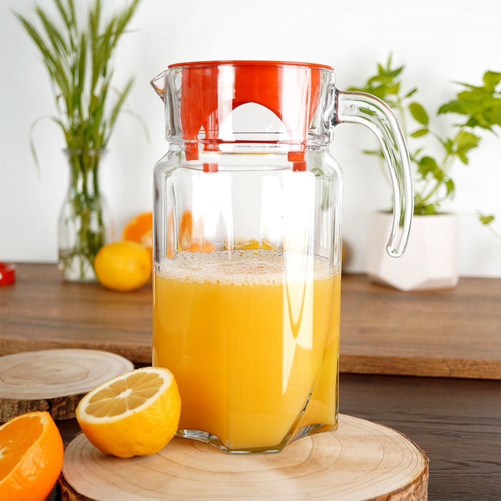 Universal Glass Jug with Lid and Spout for Beverages