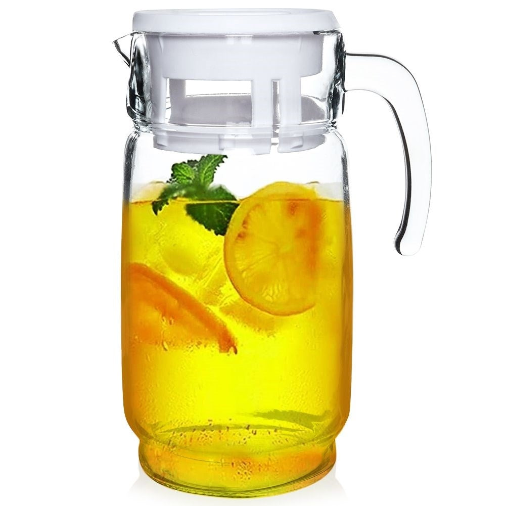 Universal Glass Jug with Lid for Beverages