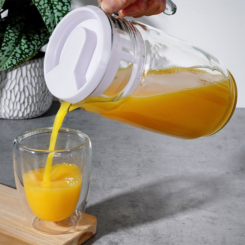 Universal Glass Jug with Lid for Beverages