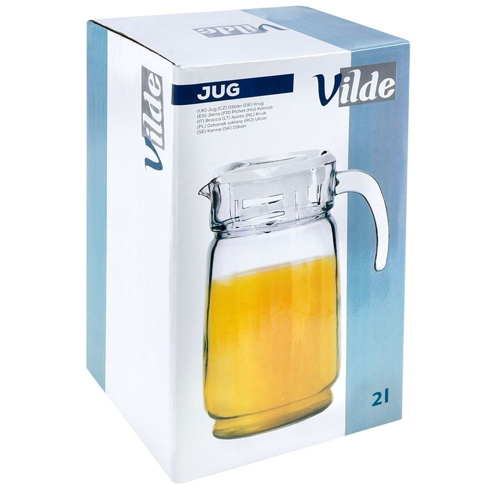 Universal Glass Jug with Lid for Beverages