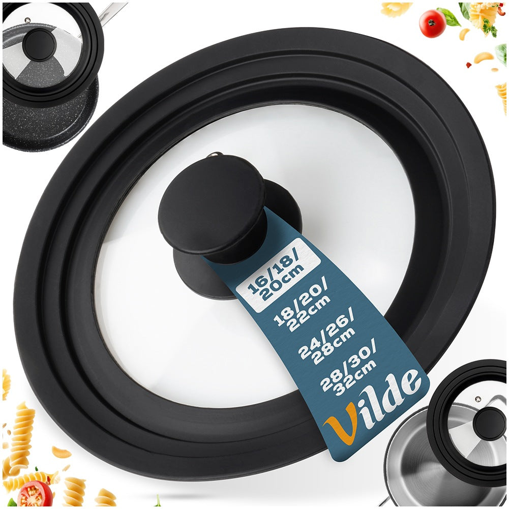 Universal Glass Lid with Silicone Rim, 16/18/20 cm