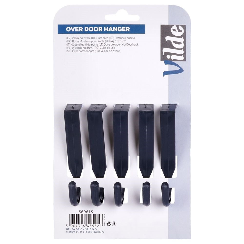 Universal Gray Hooks: Durable Plastic, Easy Door Mounting