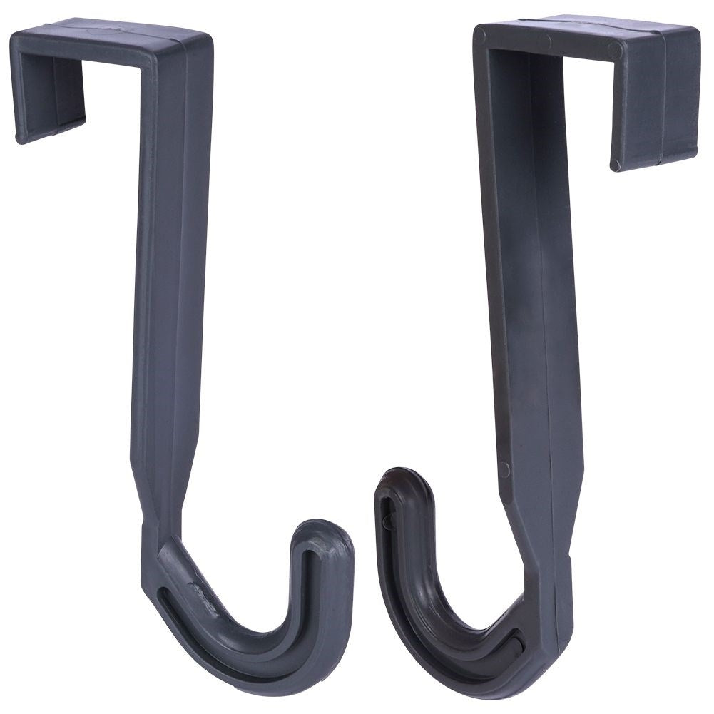 Universal Gray Hooks: Durable Plastic, Easy Door Mounting