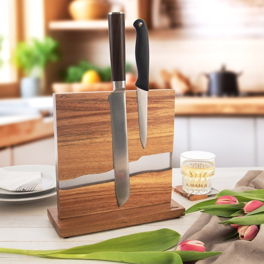 Universal Magnetic Knife Rack in Acacia Wood