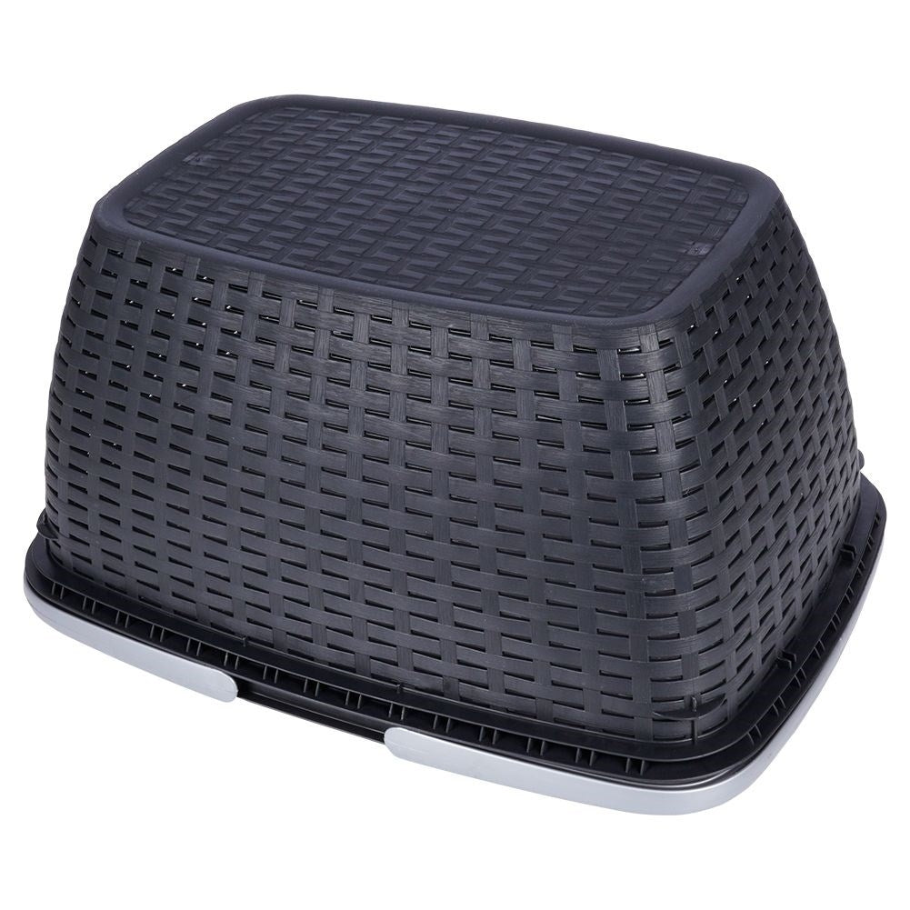 Universal anthracite basket with silver handle for shopping & picnics