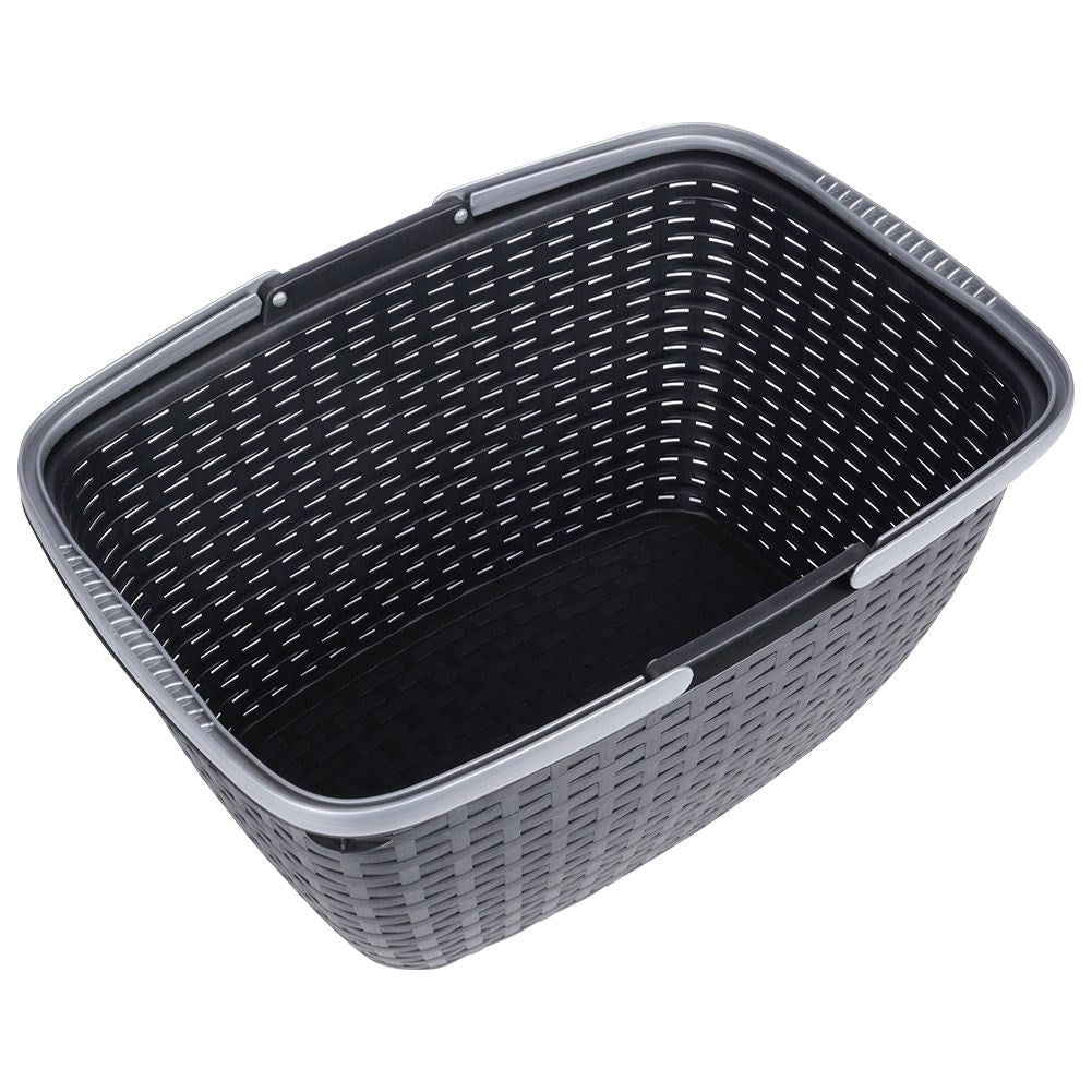 Universal anthracite basket with silver handle for shopping & picnics