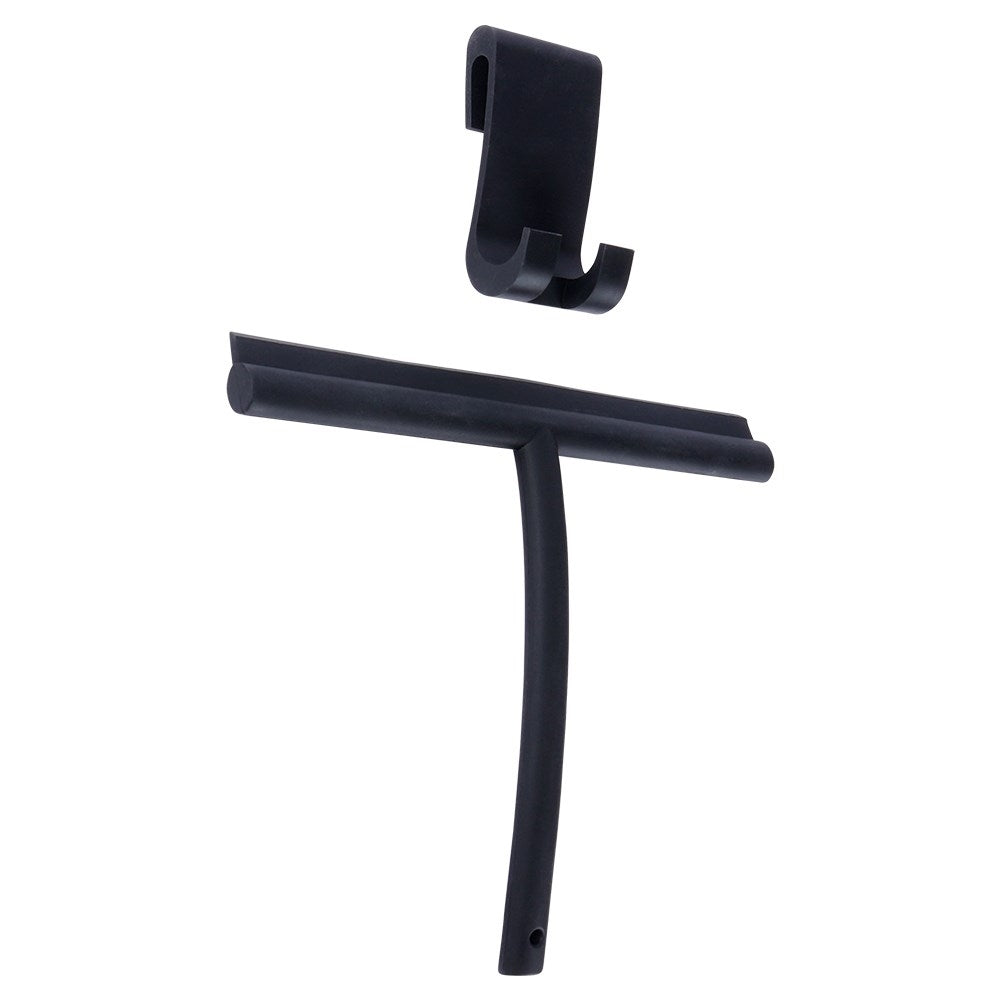Universal black silicone water scraper with hanging hook