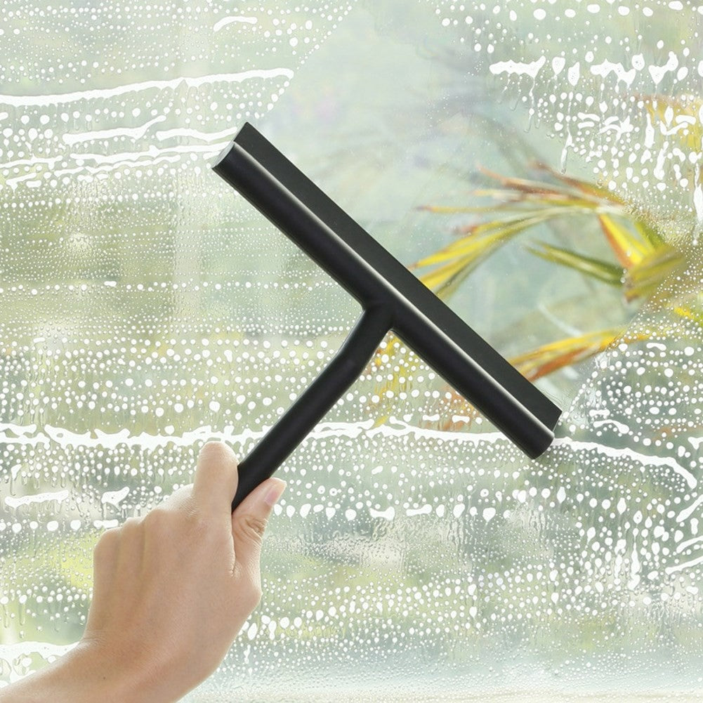 Universal black silicone water scraper with hanging hook