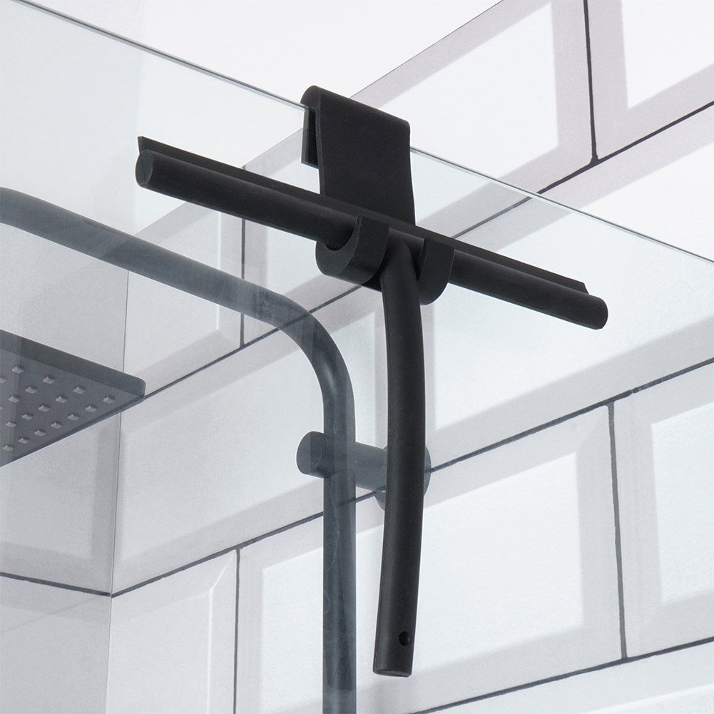 Universal black silicone water scraper with hanging hook