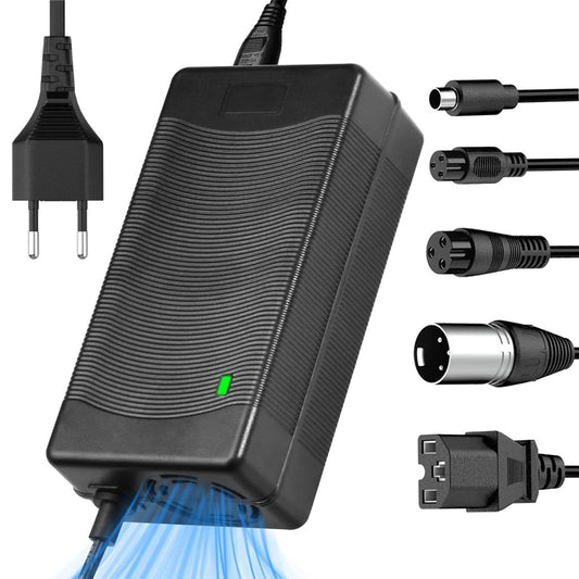 Universal charger for electric bikes, 5-in-1 connectors, 163.8W