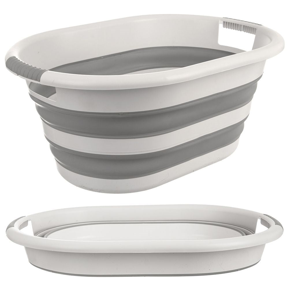 Universal collapsible laundry basket with handle