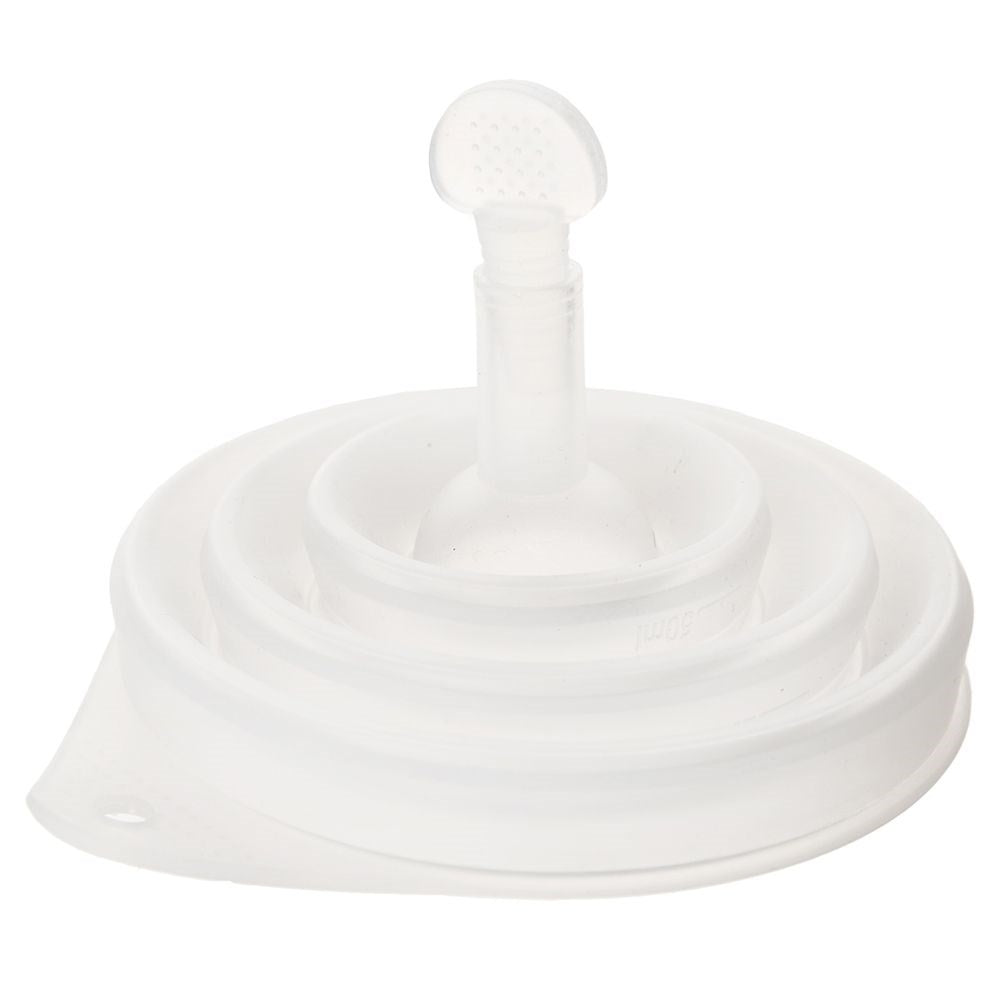 Universal collapsible silicone funnel with measuring function for the kitchen