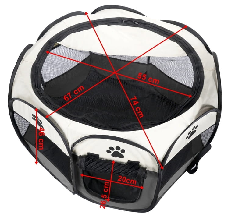 Universal foldable playpen, cage for dogs and cats - gray