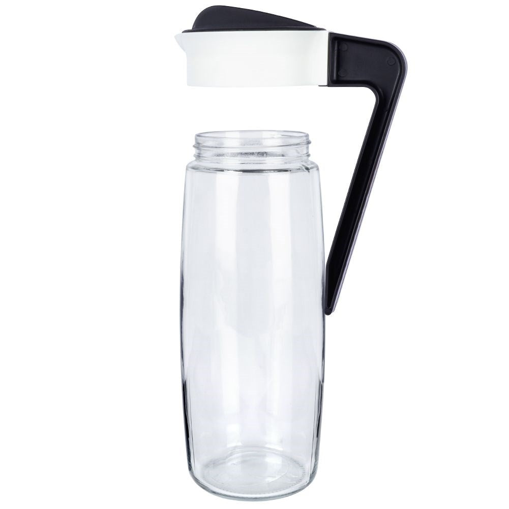 Universal glass jug with lid and fruit insert for drinks