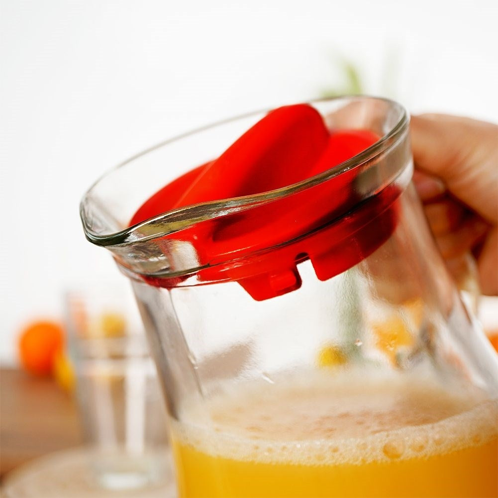 Universal glass jug with lid, spout and comfortable handle