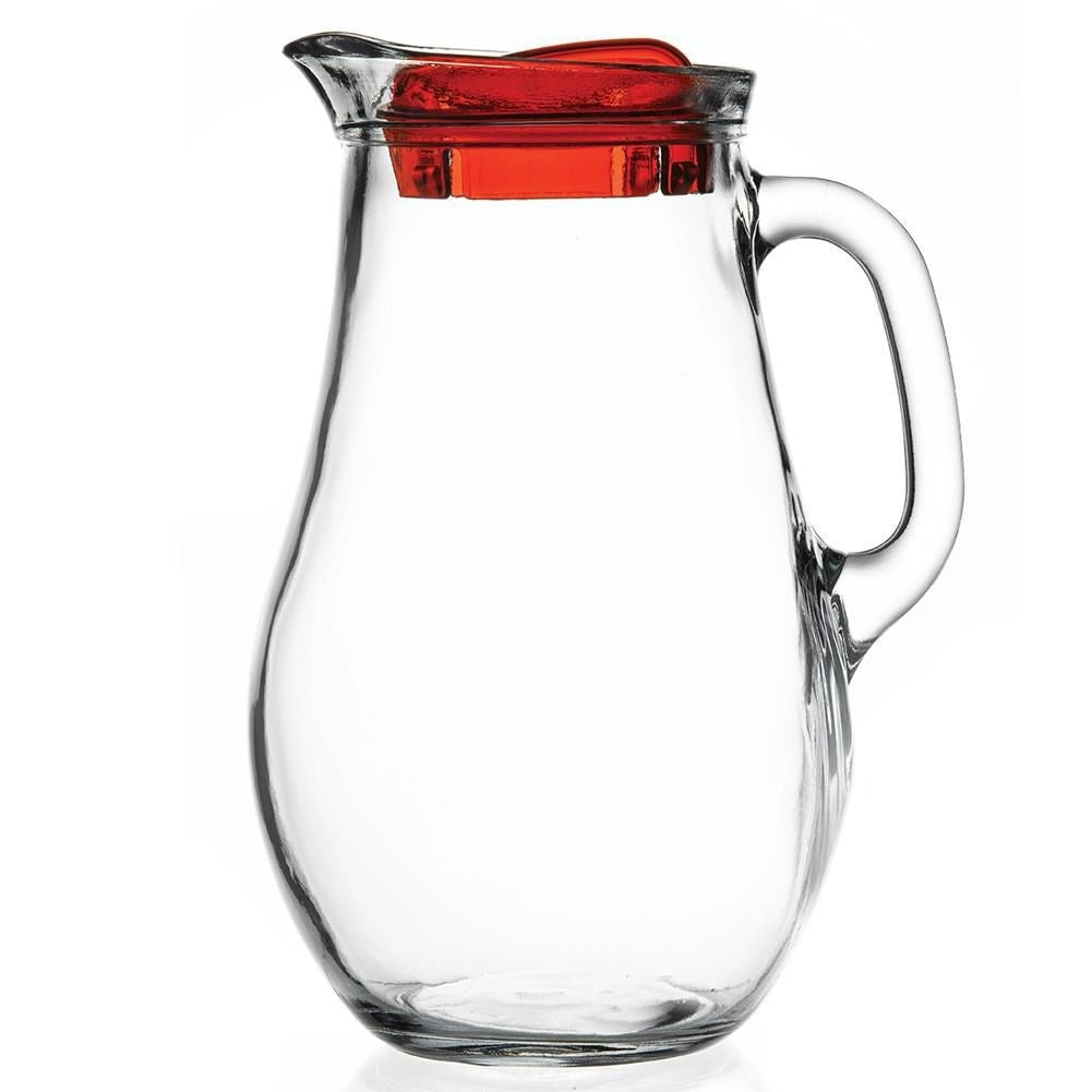 Universal glass jug with lid, spout and comfortable handle