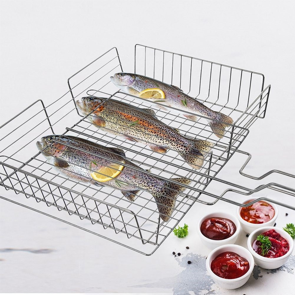 Universal grill grate with locking and non-stick coating