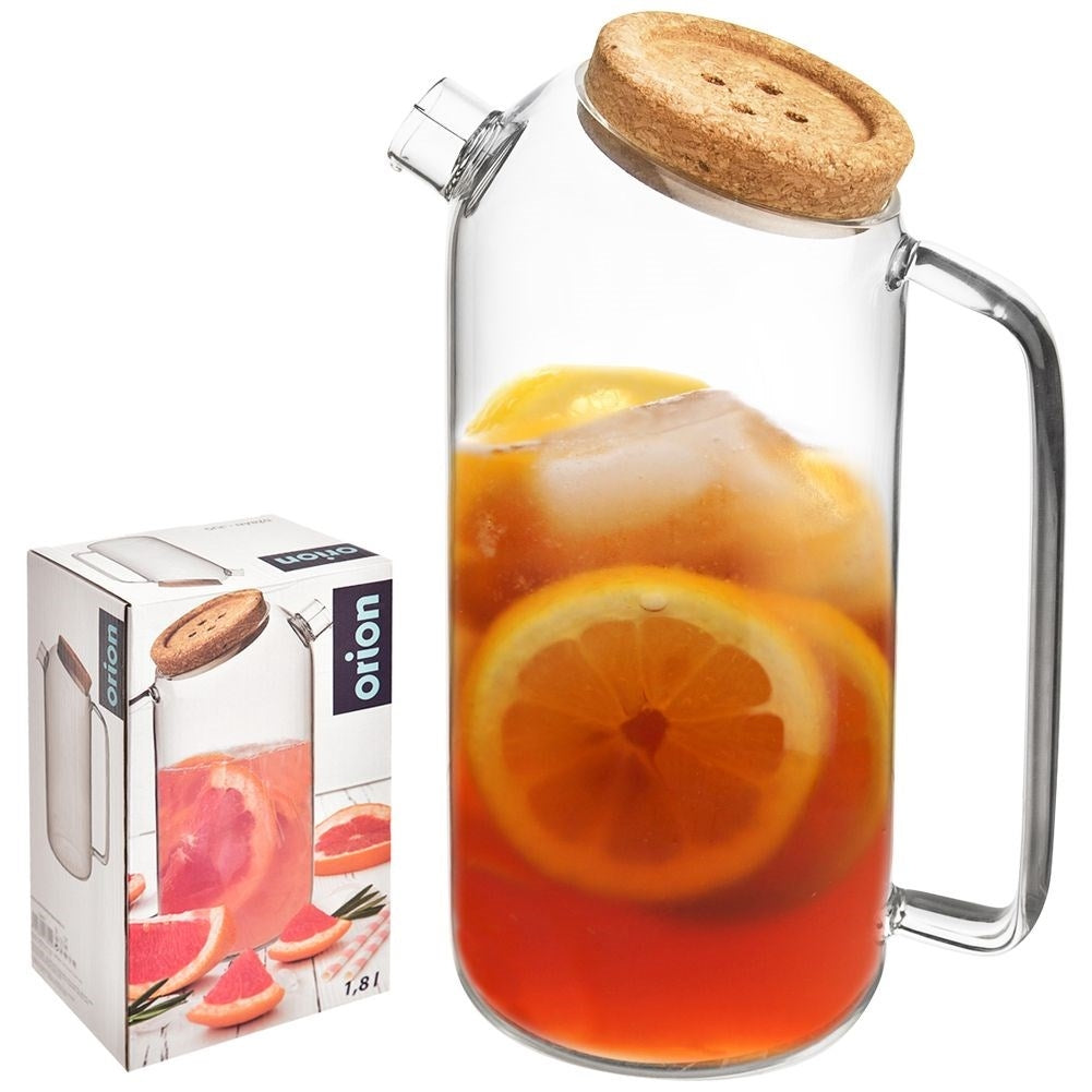 Universal jug with strainer and cork lid for all drinks