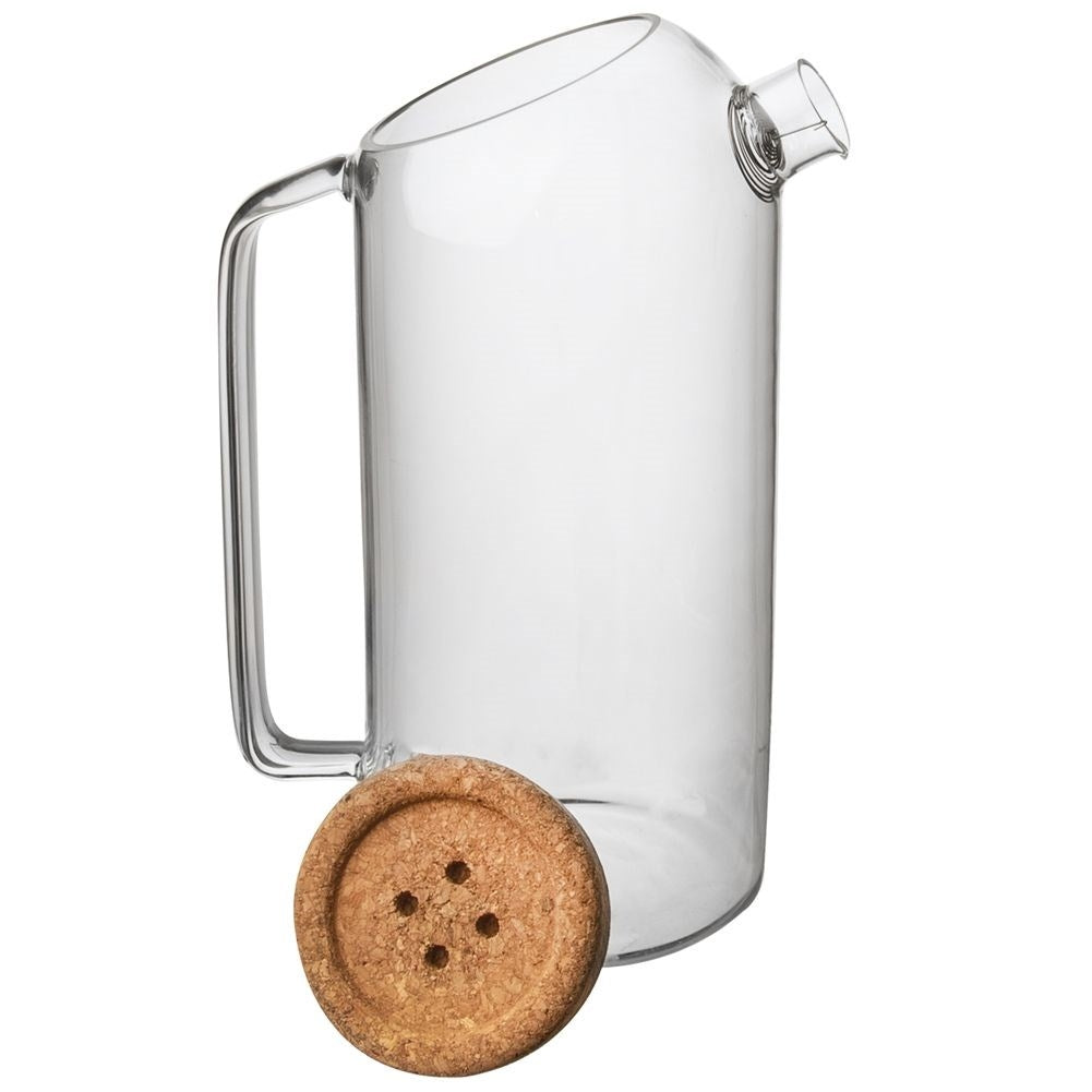 Universal jug with strainer and cork lid for all drinks