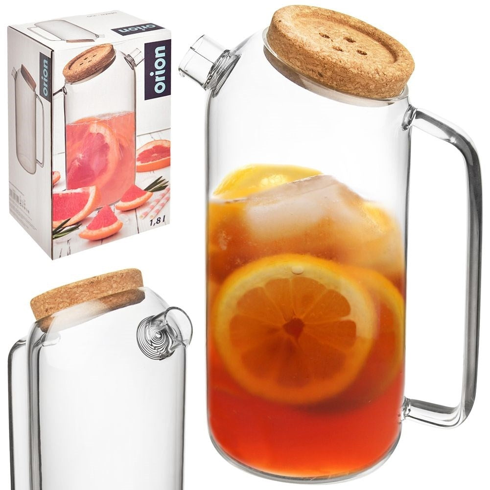 Universal jug with strainer and cork lid for all drinks