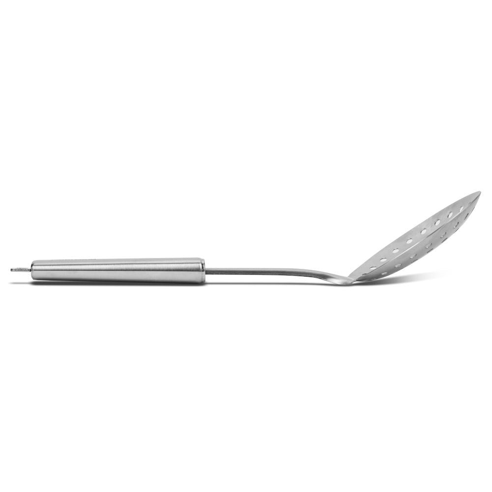 Universal kitchen spoon for draining, matt stainless steel