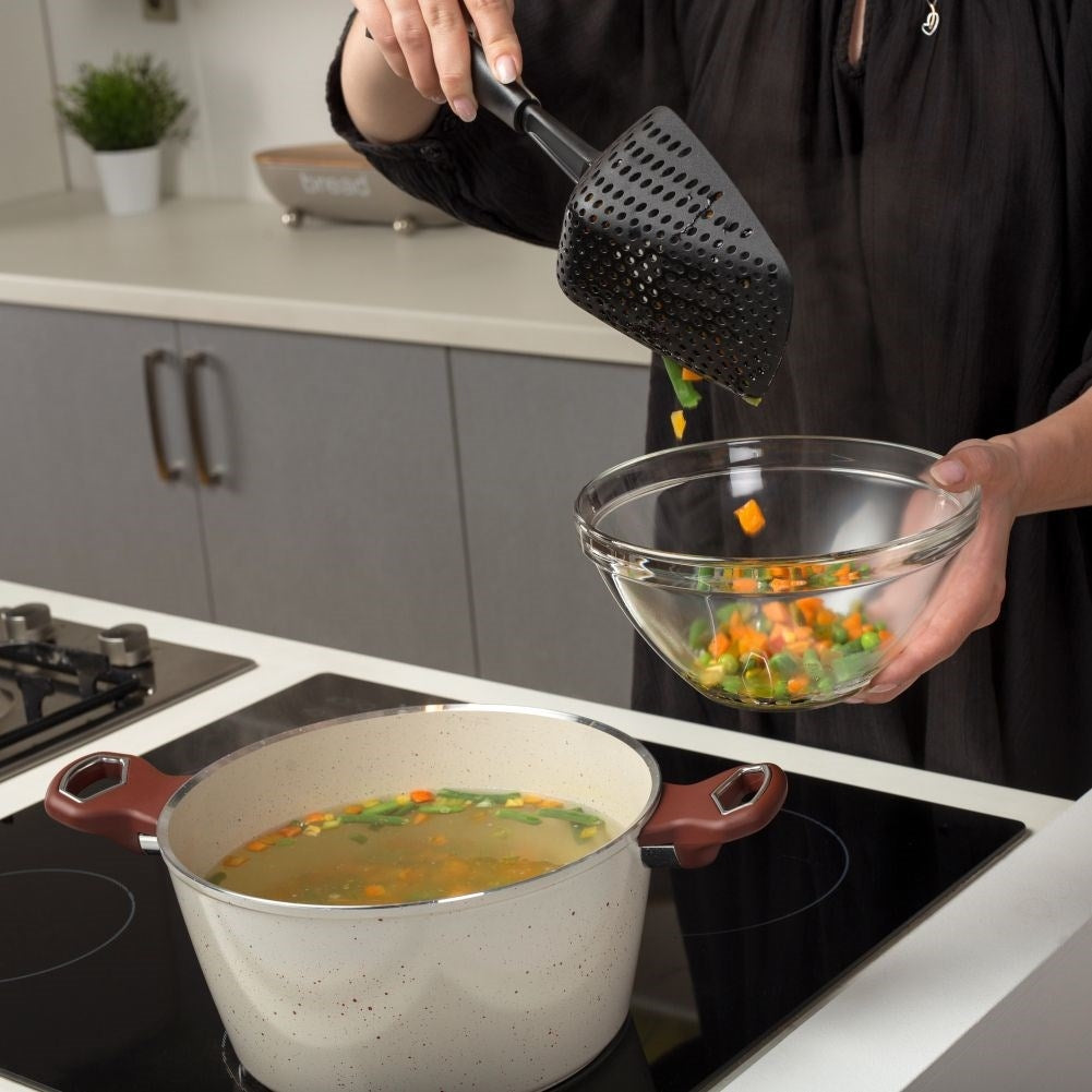 Universal kitchen spoon for pasta, dumplings and potato balls