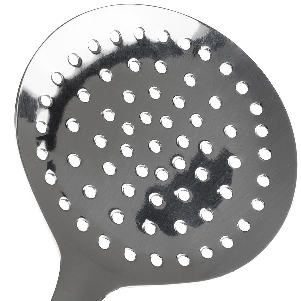 Universal kitchen spoon in stainless steel for draining food