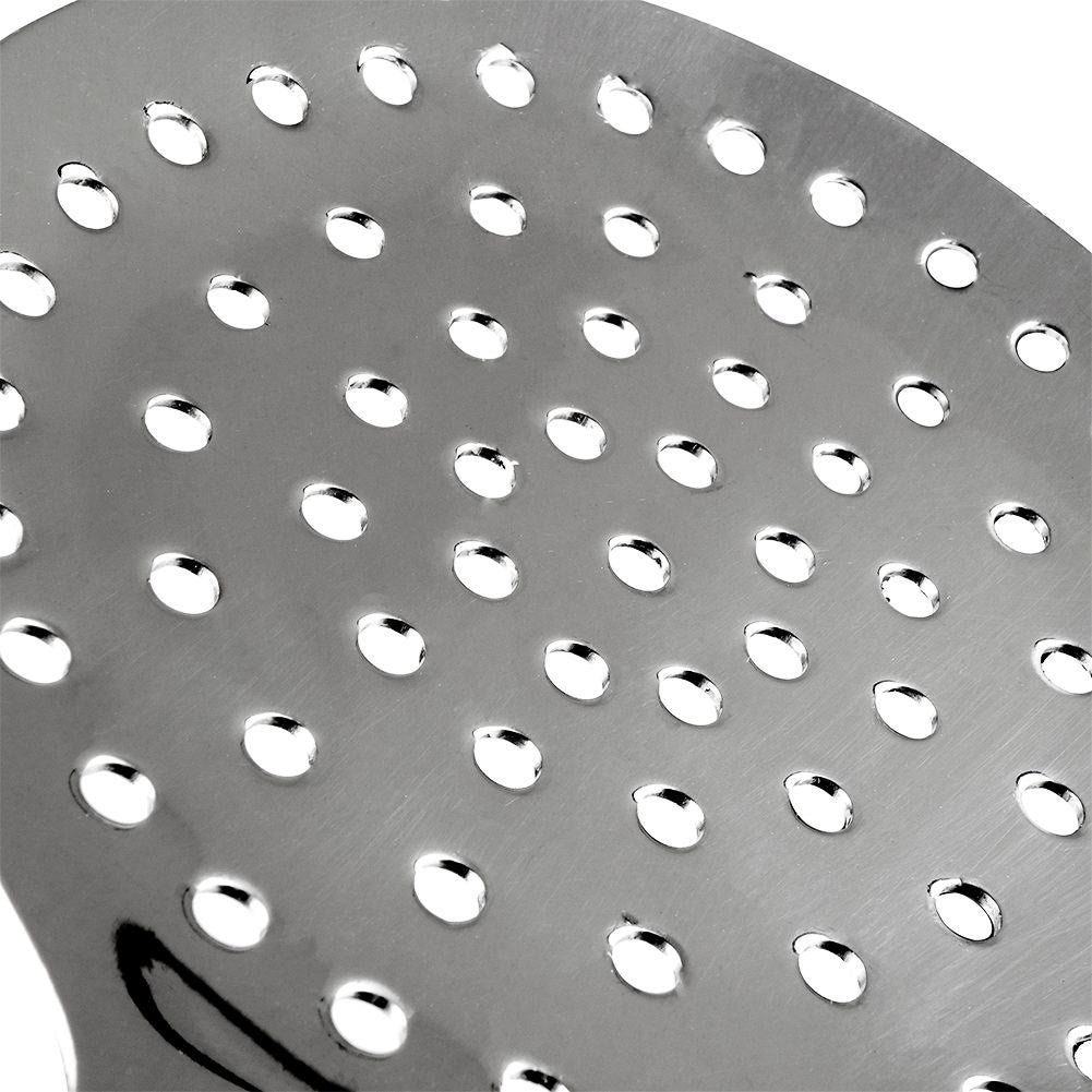 Universal kitchen spoon in stainless steel for draining food