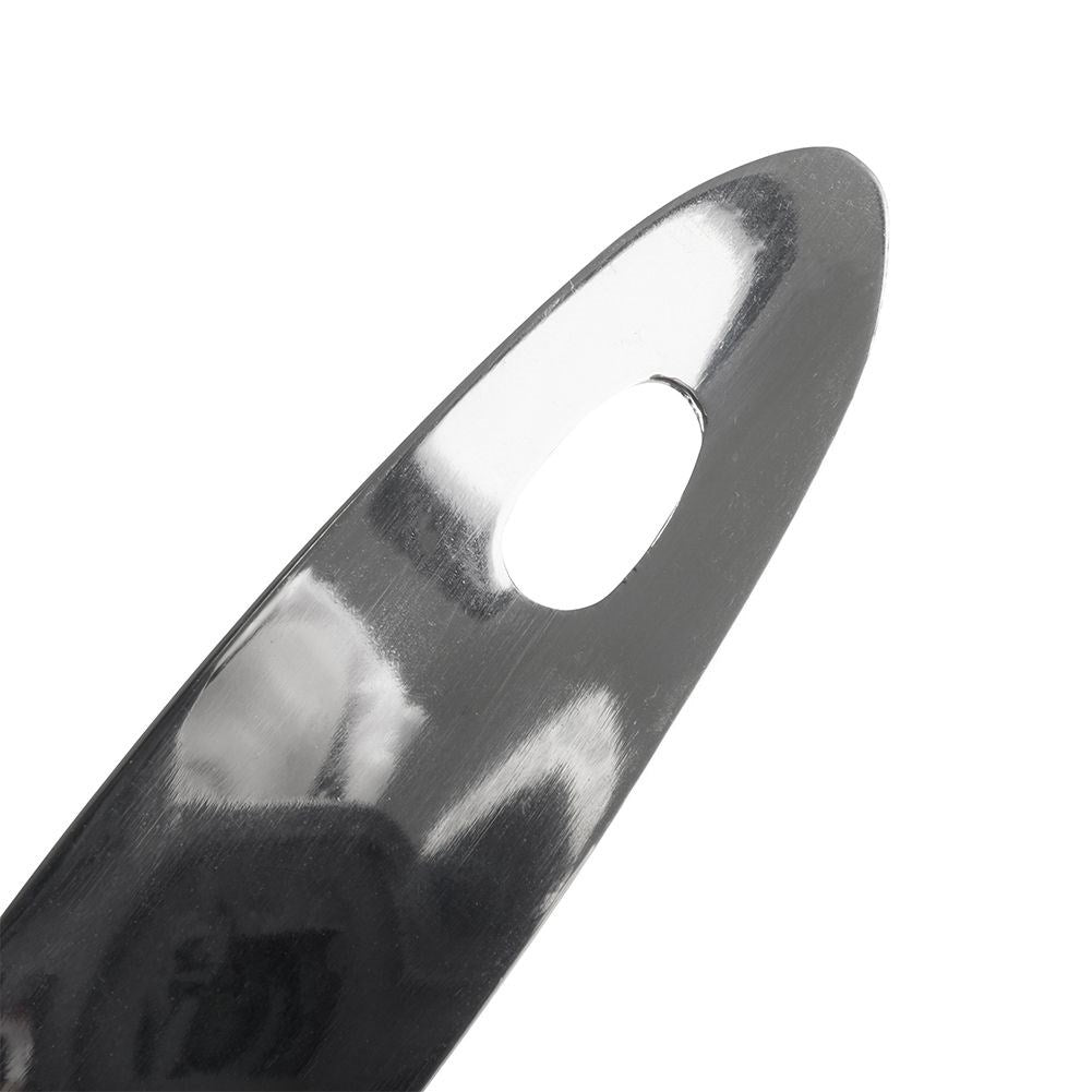 Universal kitchen spoon in stainless steel for draining food