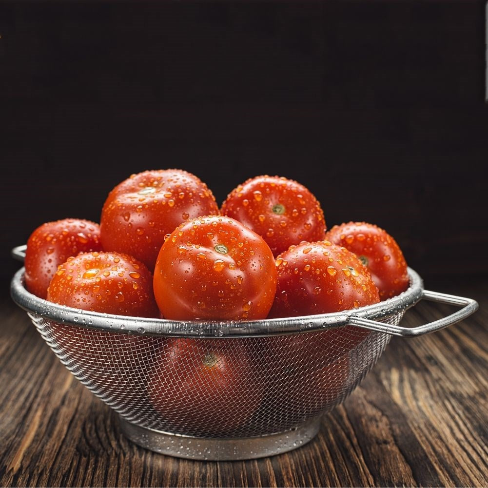 Universal kitchen strainer in stainless steel with two handles